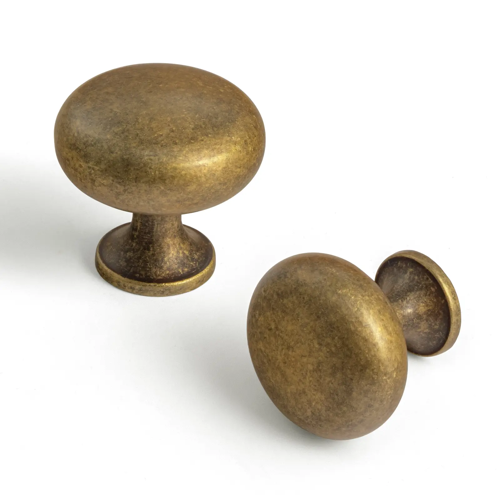 Goo-Ki Vintage Retro Antique Brass Zinc Alloy Cabinet Enlarged knob - Single Hole Center Affordable Luxury Cabinet Pull Hardware for Bedroom, Kitchen, 6 Pack