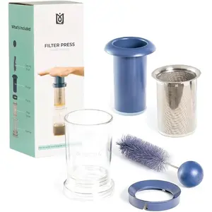 Filter Press -   Straining System with Plunger & Cleaning Brush - Mess-Free Infused Oil &  Strainer
