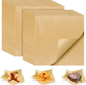 100 PCS Deli Paper Sheets 12x12 Inch, Unbleached Wax Paper Sheets for Food, Grease Resistant Sandwich Wrapping Paper for Cookies, Burger, Kitchen Cooking and BBQ (Brown)