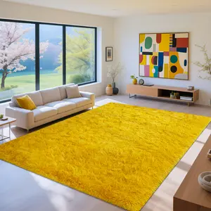 AAFKK Large Shag Rugs For Bed Room Rugs For Livingroom, Fluffy Carpets For Bedroom Yellow Rug Halloween Decor Bedroom Decor Ultra Soft Plush Area Rug Non-Slip Bedroom Rug Living Room Rug, Decorative Room Accessories Room Decor Aesthetic