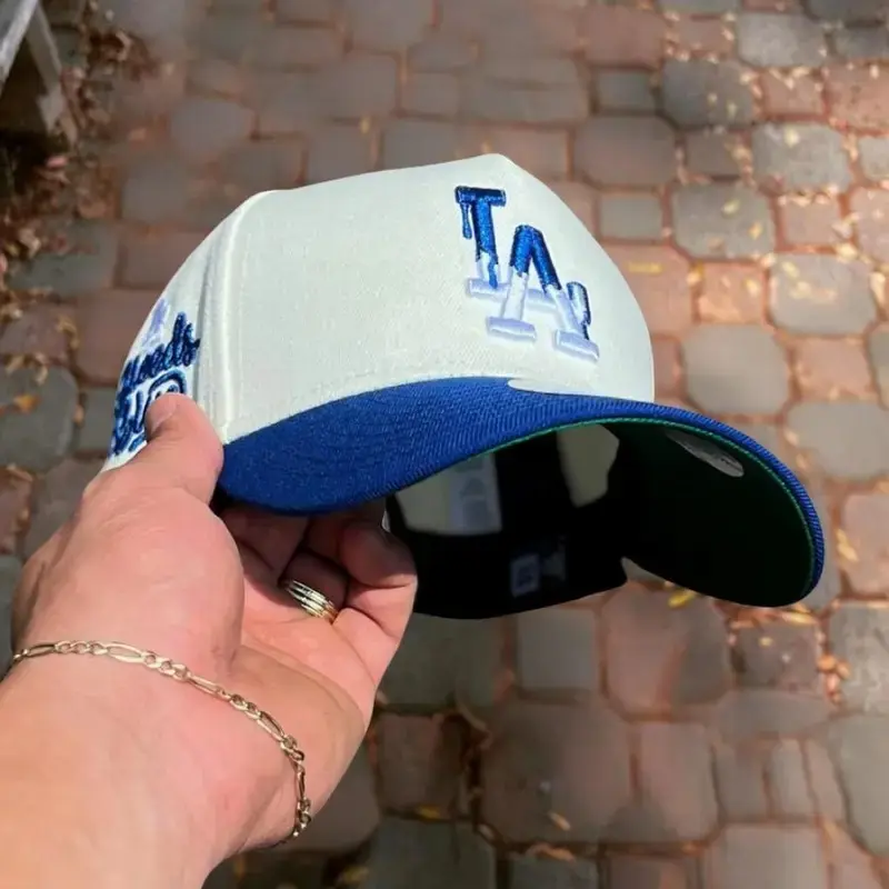 White Blue New Era LA Dodgers 9FORTY Snapback Hat – Adjustable MLB Baseball Cap, Streetwear Unisex Summer Edition