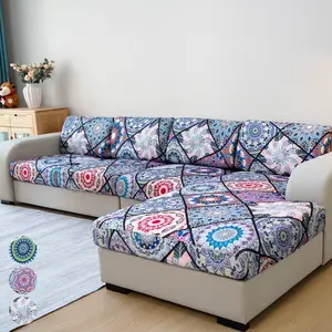 Elastic Digital Print Sofa Cover, Bohemian Style, Multiple Sizes, Durable Nylon/polyester Blend, for Living Room, Bedroom, Office