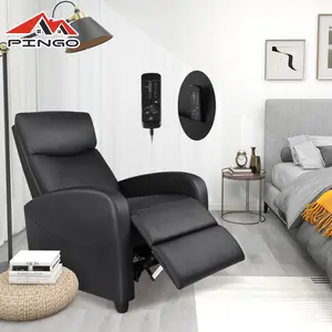 PINGO Recliner Chair PU Leather Sofa Massage Theater Seating with Lumbar Support for Home and Family
