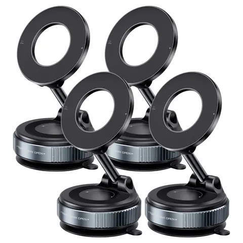 【DealsForYouDays】Upgraded Vacuum Magnetic Phone Holder, 360°  Adjustable Dashboard Stand,  Phone Mount for Car/Gym/Mirror, Compatible with iPhone & Android