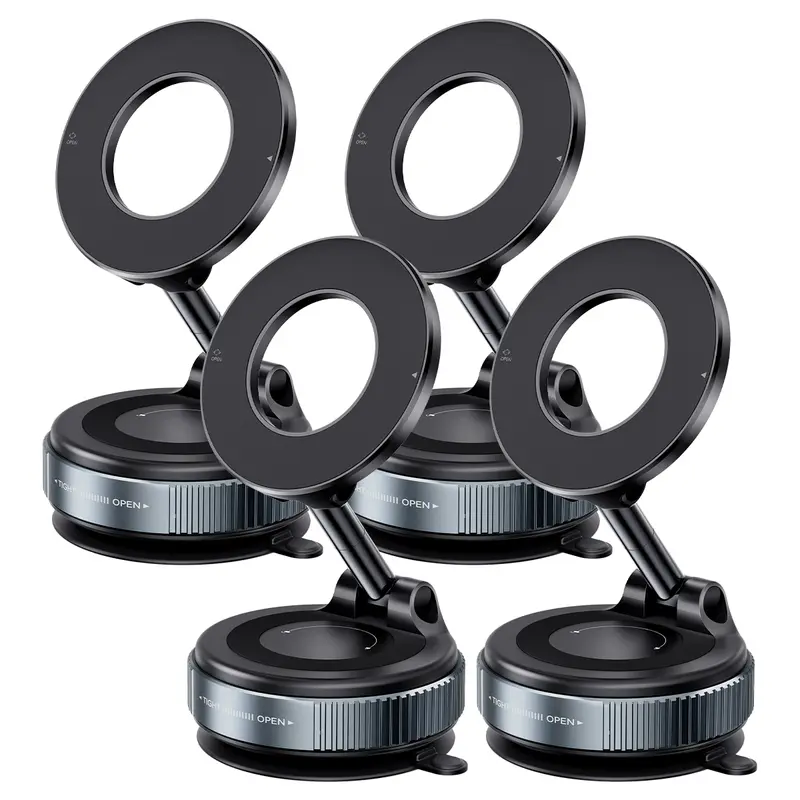 【DealsForYouDays】Upgraded Vacuum Magnetic Phone Holder, 360° Adjustable Dashboard Stand, Phone Mount for Car/Gym/Mirror, Compatible with iPhone & Android