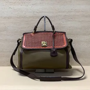 Pre-owned MCM As Shown Crossbody Bags Green Leather handbag Crossbody 2.24 SH