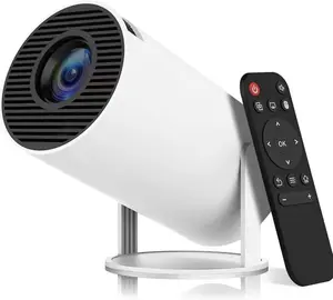 HY300 Mini Projector with WiFi6 & BT5.4, 1100ANSI Brightness, Full HD 4K, 0.9:1 Short Throw, Android 11, 270° Rotation, Smart Features, Portable White Projector