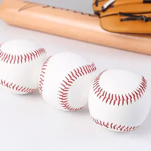 3pcs Handmade Baseball Nine Inch Game Training PVC Baseball Rubber Inner Soft Baseball Solid Foam Bouncy Ball Group Athletics