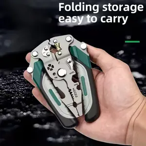 New 16-In-1 Foldable Wire Stripper, Upgraded Multifunctional Professional Cable Cutter Wirecutters, Ideal for Cutting & Pulling Wires