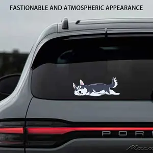 3pcs Cartoon Husky Car Stickers, Creative Pet Vinyl Decals for Scratch Cover, Motorcycle Decoration, Fun Animal Design, Sticker for Cars