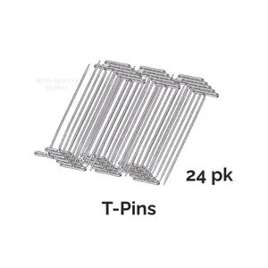 Nickel-plated T-Pins 24 pk for Holding Wig to Foam Head