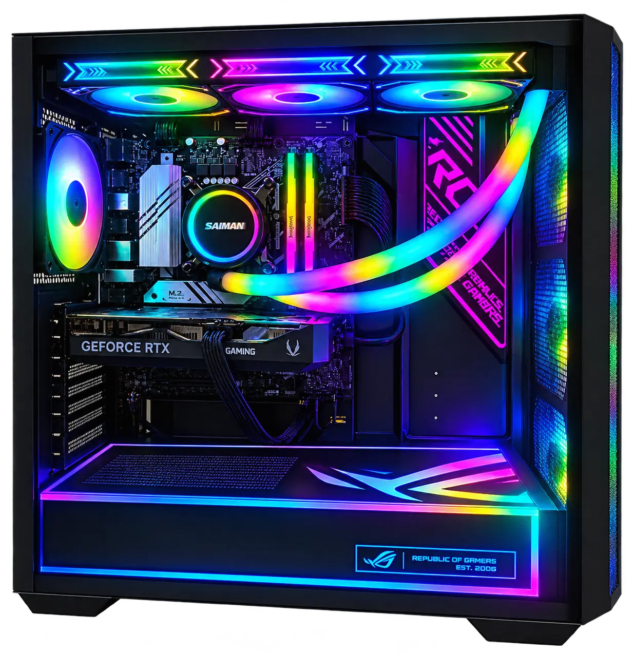 Custom Ventilation Gaming Desktop PC - Intel Core i5-12600KF, NVIDIA RTX 5060, 32GB DDR5 RAM, 1TB M.2 NVMe SSD, Liquid Cooling, Certified Power Supply, Gaming Pc