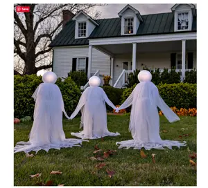Lighted Halloween Phantom Ghost Stakes, Set of 3
