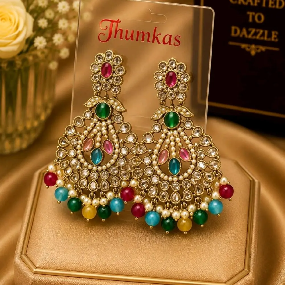 Polki-Designed Earrings, Elegant Statement Jewelry for Women