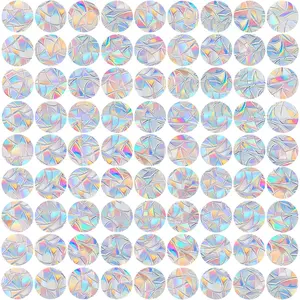 81 Pieces Circle Window Decals for Bird Strikes - Anti-Collision Clings to Save Birds,Non Adhesive Vinyl Rainbow Suncatch Stickers, Easy Remove No Residue and Reusable