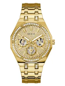 GUESS Male Gold-Tone Multifunction Watch