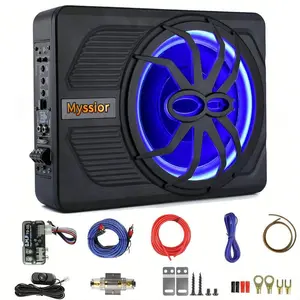 2026 Upgraded 10Inch UltraSlim UnderSeat Subwoofer 800W Car Audio BuiltIn Amp AutoSync for RockHipHopEDM