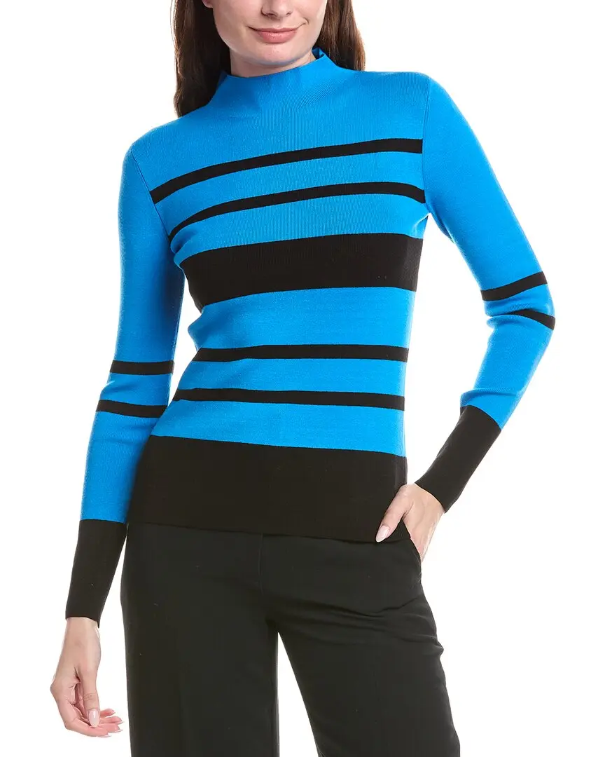 Elie Tahari Mock Neck Stripe Sweater