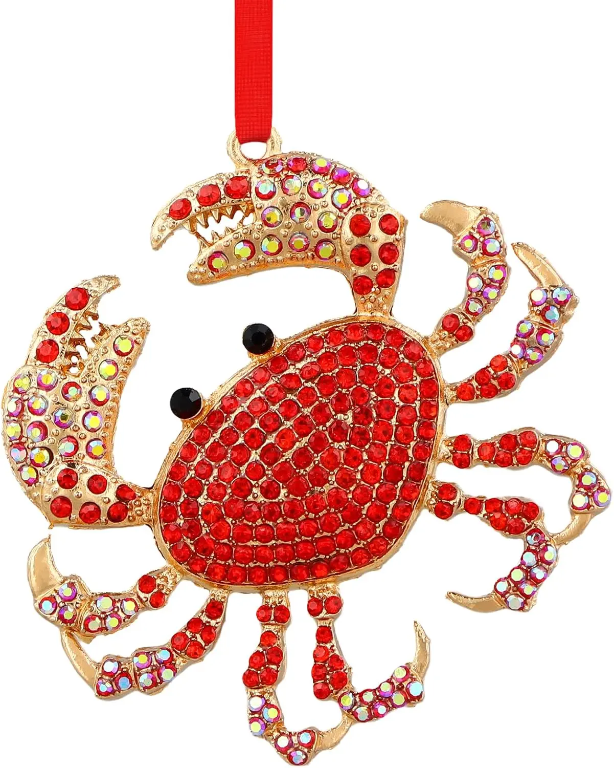Crab Ornaments for Christmas Tree - Coastal Sea  Hawaii Beach Themed Christmas  Ornament with Rhinestones for Christmas Tree Gifts for  Love rand Nautical Enthusiast Red