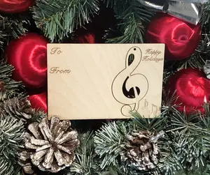 Music Note Holiday Card with Pop-Out Ornament #9008