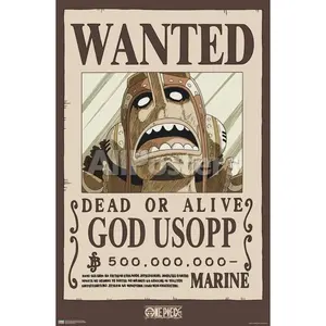 One Pice - God Usopp Wanted Poster, Unframed Poster for Anime Manga Fan Wall Art, Set up home decor