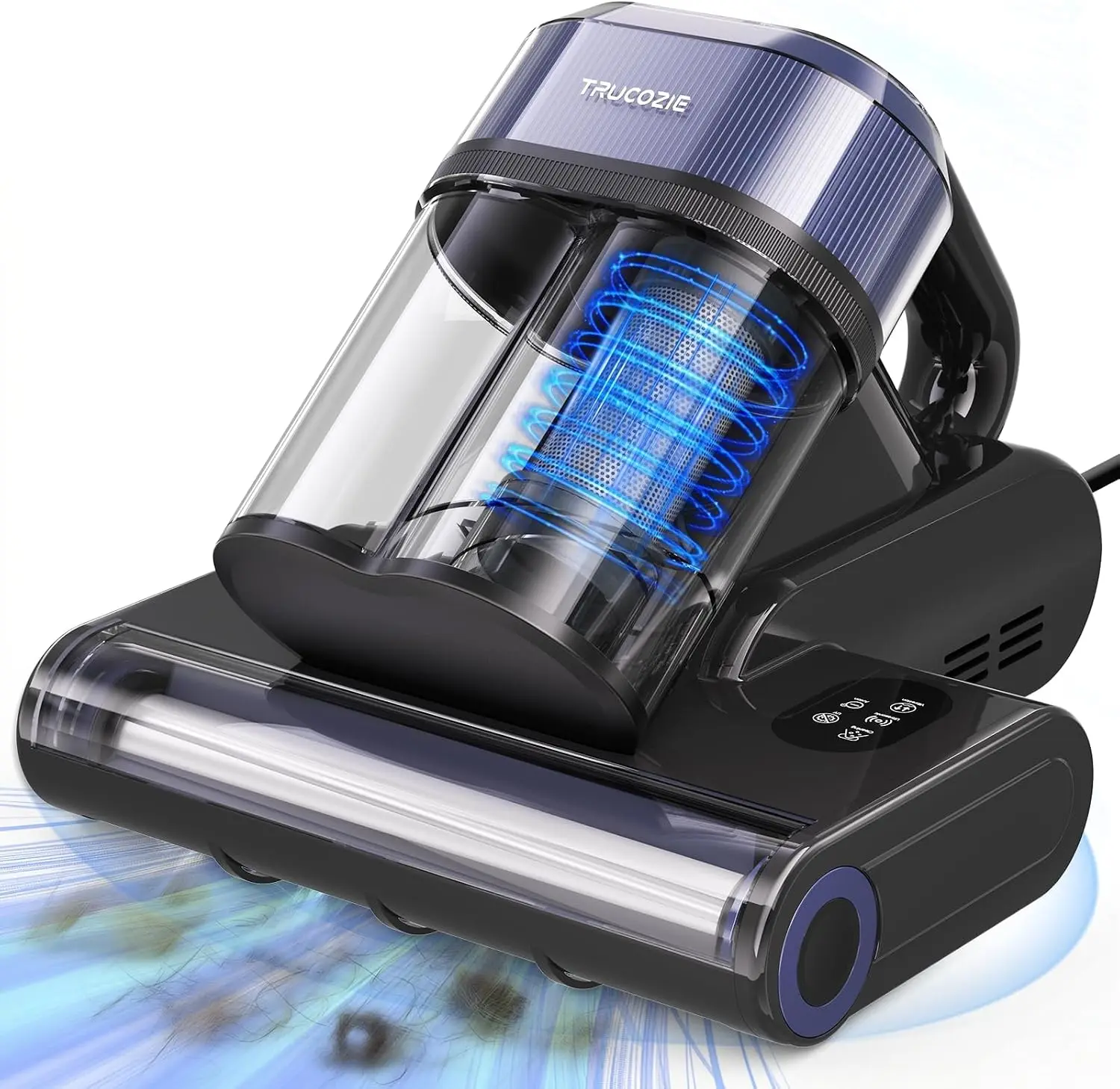 Smart Mattress Vacuum Cleaner with 275nm UV-C Light and 149F Heat 16Kpa Powerful Suction Bed Cleaner for Pet Hair Dander and Dust Mites Handheld Corded Fabric Upholstery Cleaning Device for Sofa Couch Bedding Pillow Home Use