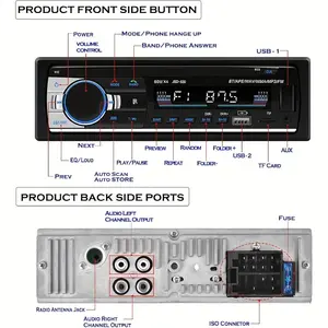 1pc of Car Radio Stereo, Car Stereo Upgrade, 1 DIN, Wireless MP3 Player with 60W X 4 FM Receiver, Includes Remote Control, AUX, USB, And TF Card in a Universal Dash Kit, Without Battery