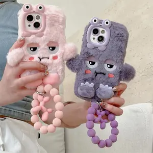 Cute Cartoon Plush Phone Case, 1 Count Decorative Phone Protector Cover, Phone Accessories Compatible with iPhone 15 14 13 12 11 Pro Max, Unique, Durability