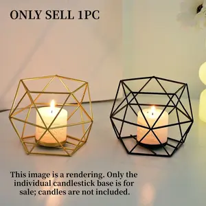 Creative Geometric Candlestick Base, Iron Art Material, Aromatherapy Candle Base, Decorative Candlestick Ornament for Table, Bar & Restaurant, Home Decoration