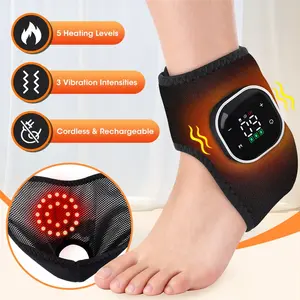 Red light heated foot massager, hot compress vibrating ankle massager, 5-speed heating and 3-speed vibrating ankle heater, suitable for office, long standing, and sports enthusiasts, a unique choice for holiday and birthday gifts