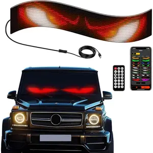 Programmable LED Sign, LED Eyes for  Windshield with APP & Remote Control, Programmable Sign with DIY Text & Colors for   & Hotel Store