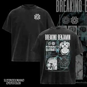 Retro Breaking Benjamin X-Ray Collage T-Shirt , Breaking Benjamin Shirt ,Rock Band Shirt, Retro Music Tee, Rock Music Lover Shirt, Vintage Band Shirts Casual Fabric Fit Top, Top Men's and Women's Clothing