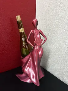 Elegant Woman Wine Holder - Silk 3D Printed Decorative Bottle Stand - Home Decor