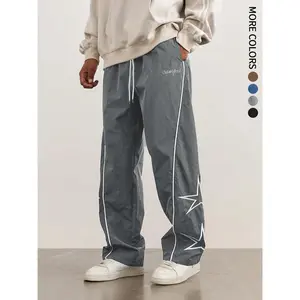 Loose Sports Pants Men Trousers Star pattern embroidery designComfortable DesignAthleisure Style Bottoms Athletic Bottoms Gymwear streetwear fall outfits outfits men gym athletic clothes