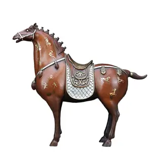 Eata Gift Inc. Antique- Style Red Copper" Heavenly Horse" Sculpture – Han Dynasty Inspired Bronze Artifact