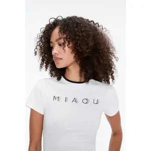 RHINESTONE MINI TEE - WHITE