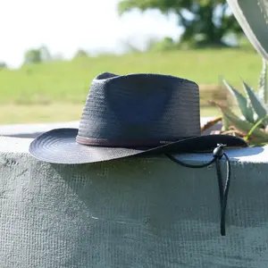 Black Straw Hat Stetson Belgrade
