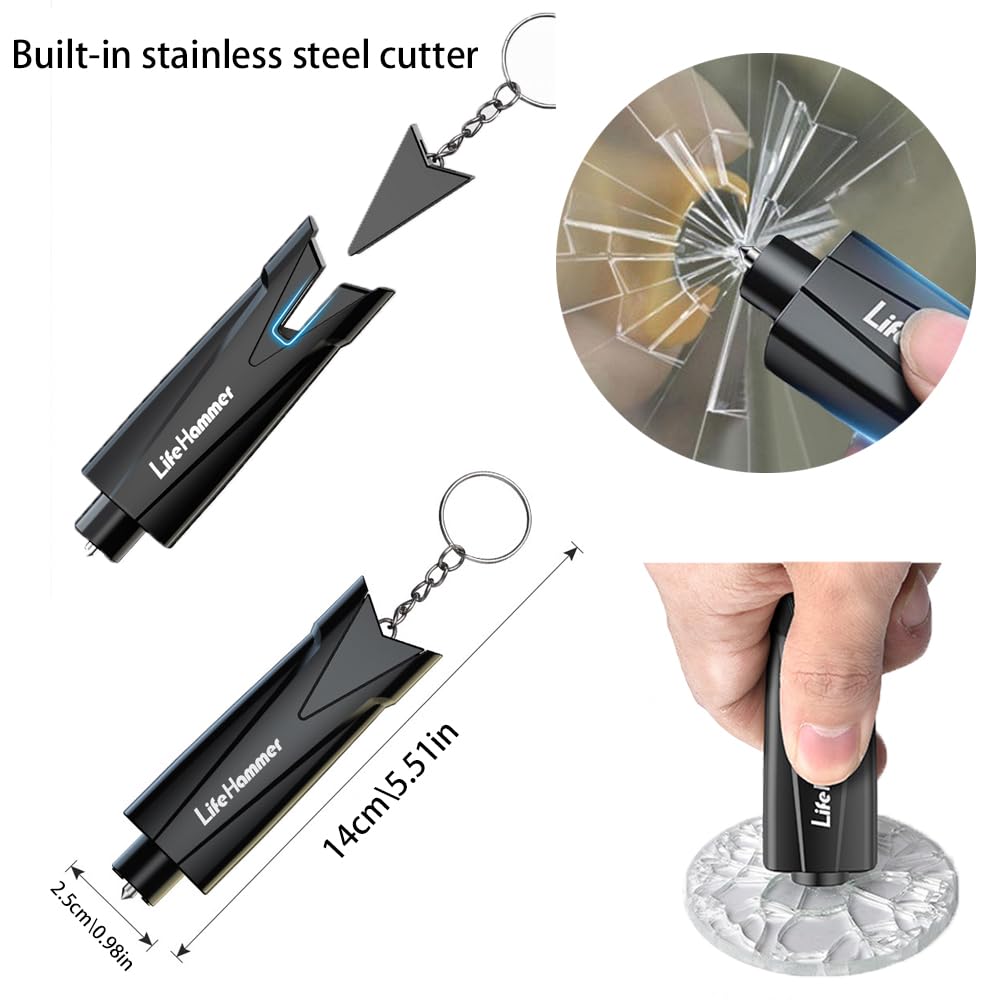 Vehicle Safety Rescue Window Breaker Seatbelt Cutter Multifunctional Spring Loaded Escape Device Ultimate Automotive Emergency Self Rescue Tool Portable Emergency Escape Tools and Accessories