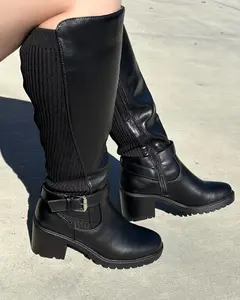 Hailey Knee High Boots (Black)