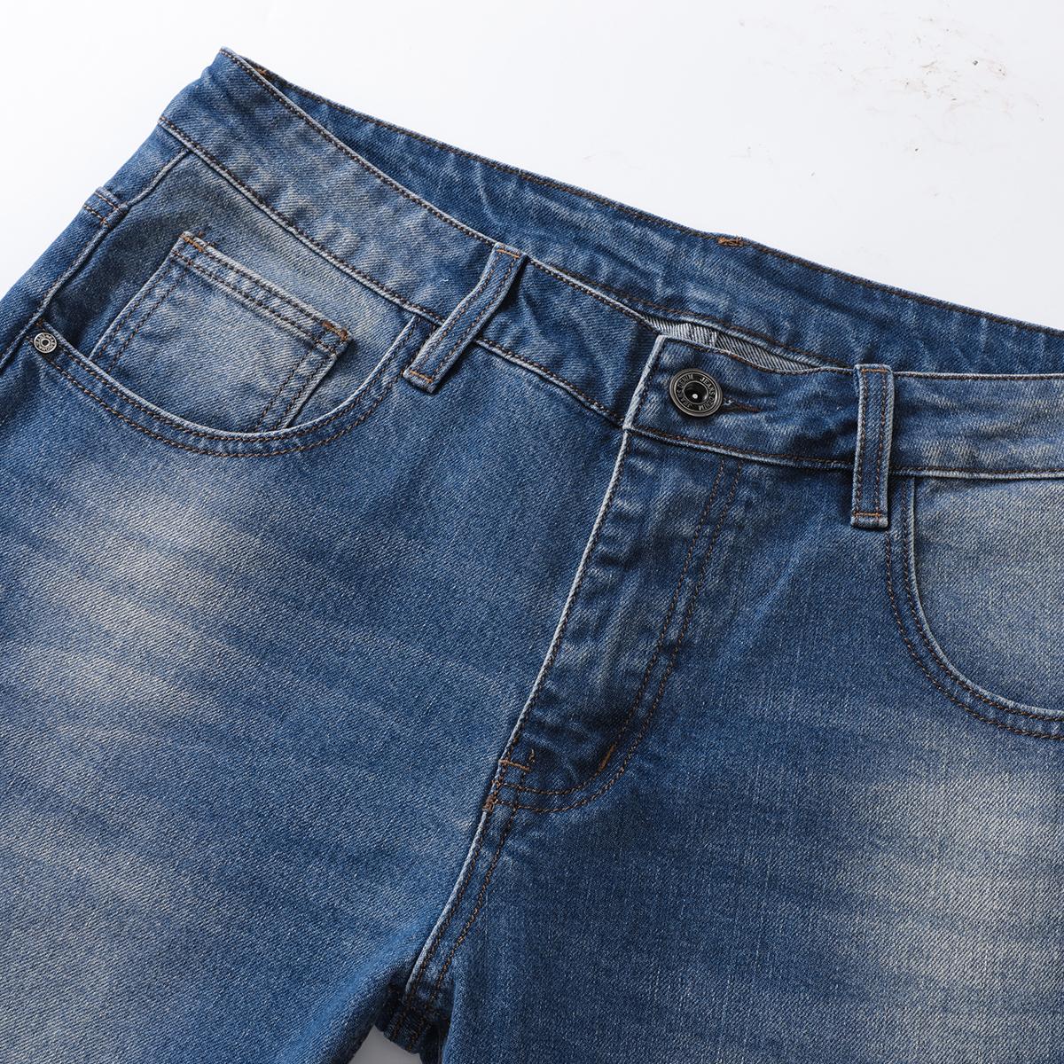 Men'S Classic Straight Leg Jeans - Versatile All-Season Denim Pants with Elasticity, Comfort Fit for Casual And Business Wear, Washed Blue, Everyday Jeans|Classic Denim Pants|Stretchy Fabric