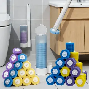 Toilet Brush Set with Replaceable Heads, Includes 18/36/54/108pcs Replacement Brushes, Durable Toilet Cleaning Kit