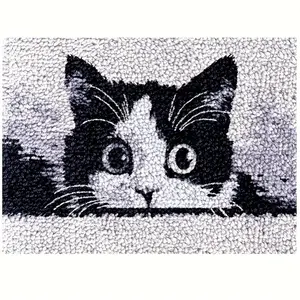 Adult latch hook kit DIY needlework unfinished crochet carpet kit with color pre printed patterns