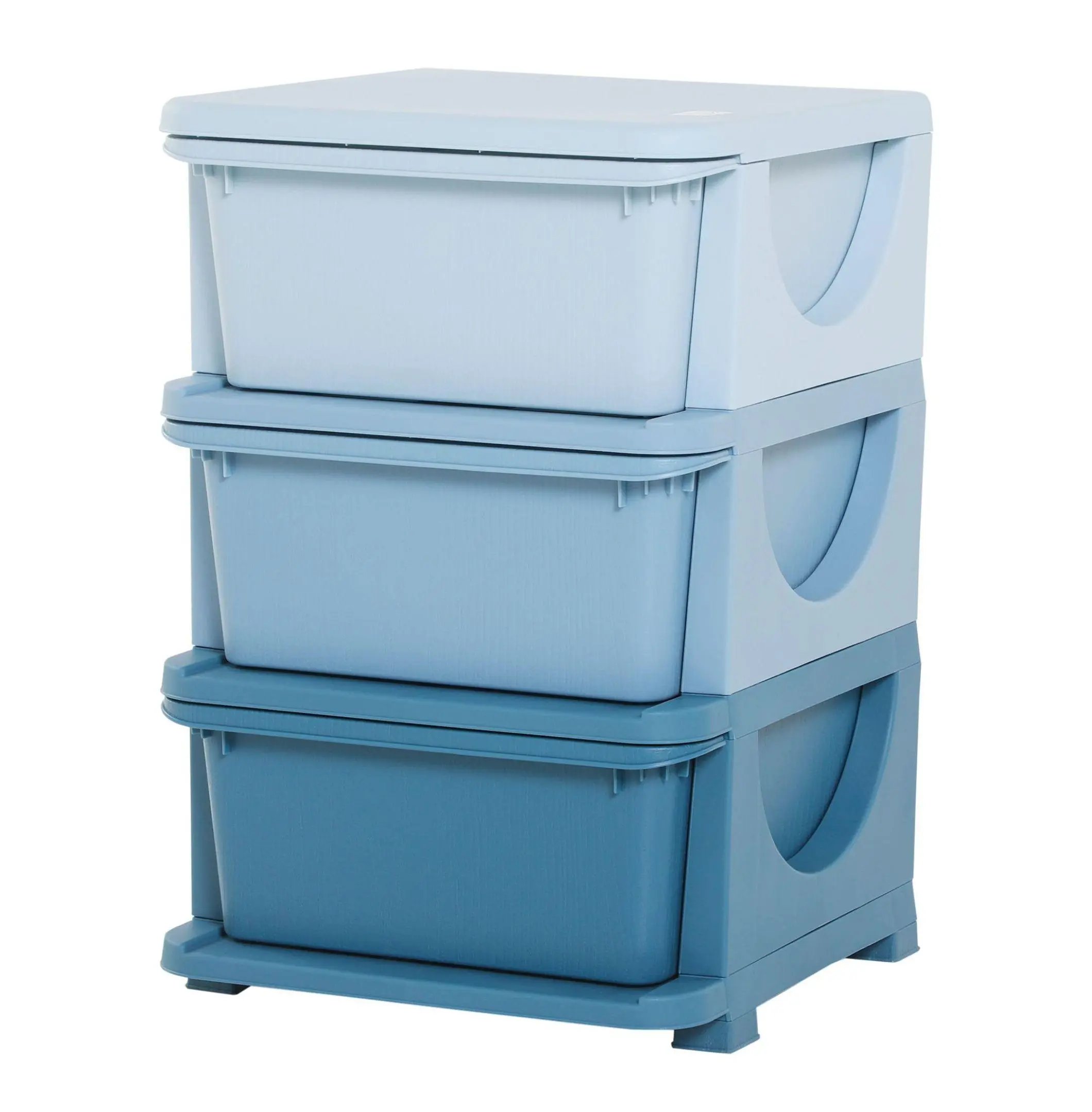 Toy Storage Organizer, 3 Tier Drawers, Kids Chest of Drawers, Blue, Bedroom Organizer for Boys Girls, Kindergarten Living Room, 16L Capacity