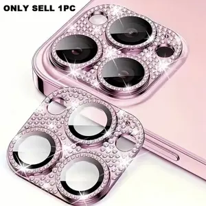 Rhinestone-embellished phone camera lens covers; tempered glass shock-resistant screen protectors for the iPhone 17, 16, 15, 14, and 13 series; full-coverage design; phone cases; accessories; protection