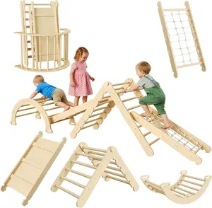 Foldable 8 in 1Triangle Climbing Set Indoor Playground Jungle Gyms for Toddlers 1-3 Baby Climber Kids Christmas Gift