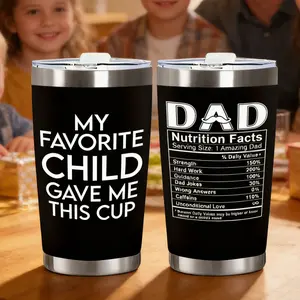 Gift For Dad - Birthday Gifts & Ideas For Dad, Husband, New Papa From Kids - 20 Oz Tumbler Stainless Steel Cup, Vacuum Insulated Cup, Reusable Drinking Cup, Insulated Travel Drinkware
