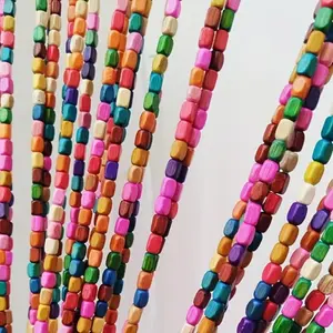 Rainbow Colorful Hippie  Door Beaded Curtain Boho-Bohemian Wooden Doorway Beads Curtains Made of &-for Window,Aisle, Door Decor 051fz (Colorful, 38 Strands)