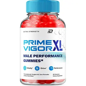 (1 Pack) Prime Vigor XL Men’s Herbal Wellness Gummies with Saw Palmetto & Natural Botanicals – Daily Energy & Vitamin Supplement – 60 Gummies