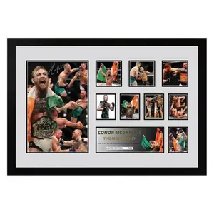Conor McGregor UFC 2 Division Featherweight and Lightweight Signed Limited Edition Memorabilia Frame