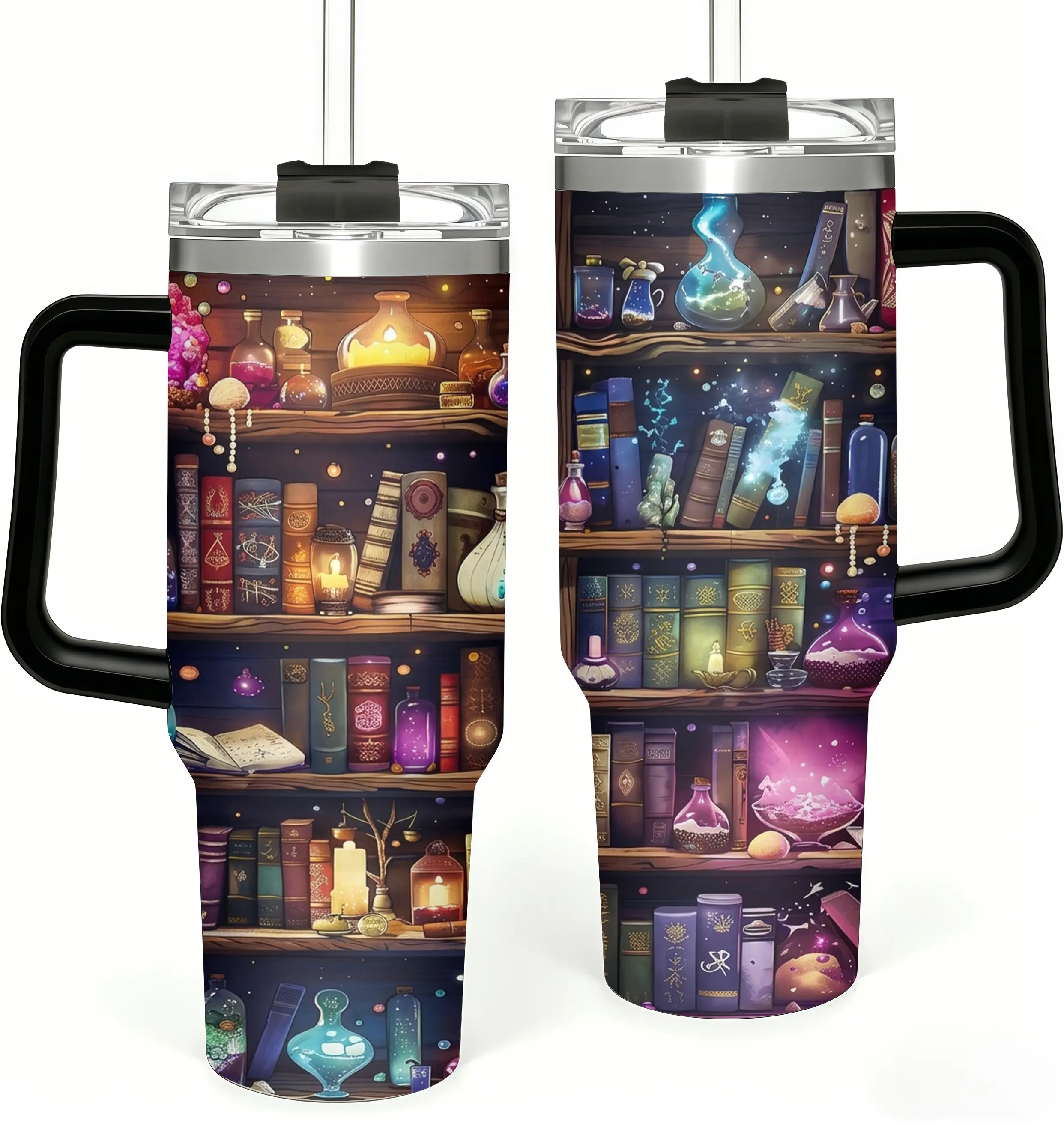 Book Lovers Gifts 40oz Tumbler with Handle and Straw, Book Tumbler for Friend, Bookish Gifts for Women Readers Librarian, Book Accessories Stainless Steel Travel Mug